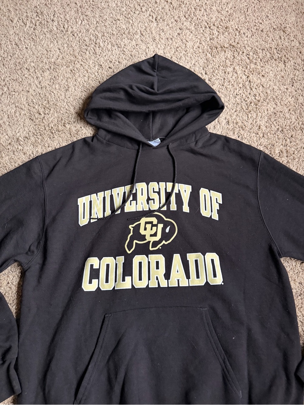Champion Hoodie Sweatshirt Medium Colorado Buffaloes Black